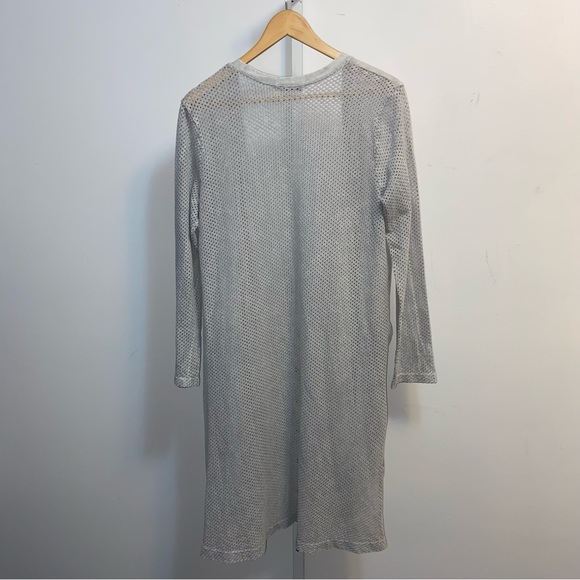 Chalet et Ceci Gray Cardigan Duster Mesh Back Small With Pockets - Picture 2 of 10